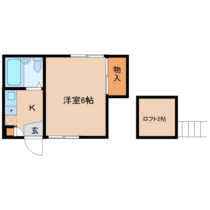 間取図 東海道本線/草薙駅 徒歩15分 2階 築35年