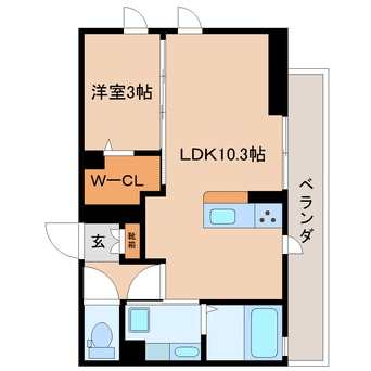 間取図 東海道本線/草薙駅 徒歩4分 2階 築3年