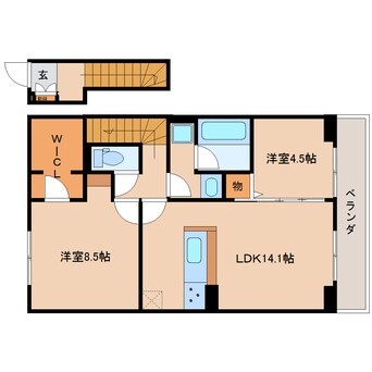 間取図 静岡鉄道静岡清水線/狐ケ崎駅 徒歩8分 2階 1年未満