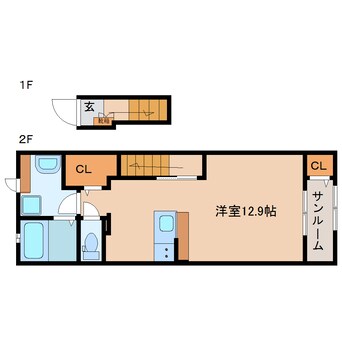 間取図 静岡鉄道静岡清水線/御門台駅 徒歩7分 2階 1年未満