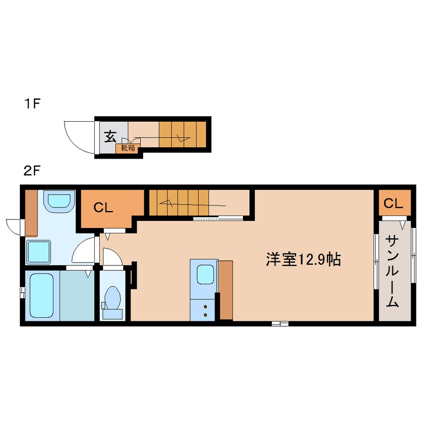 間取図 静岡鉄道静岡清水線/御門台駅 徒歩7分 2階 1年未満