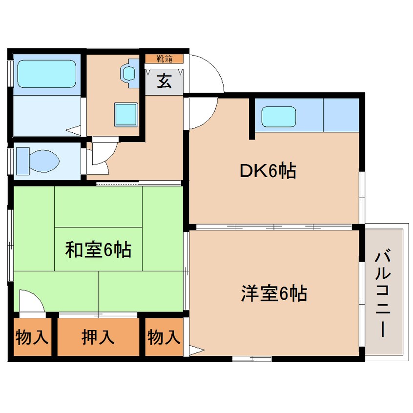 間取図 東海道本線/草薙駅 徒歩29分 1階 築28年