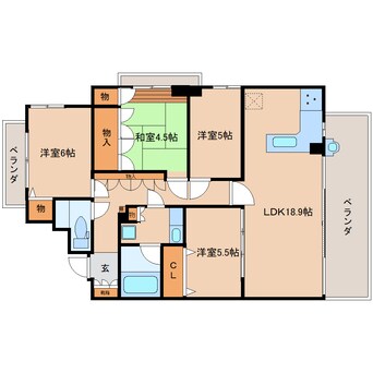 間取図 静岡鉄道静岡清水線/御門台駅 徒歩2分 6階 築20年