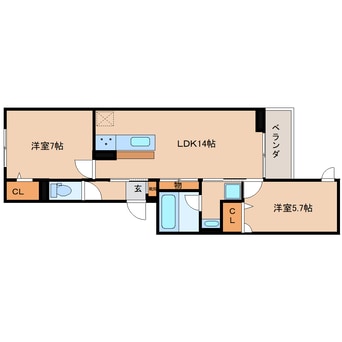 間取図 静岡鉄道静岡清水線/県立美術館前駅 徒歩9分 2階 建築中