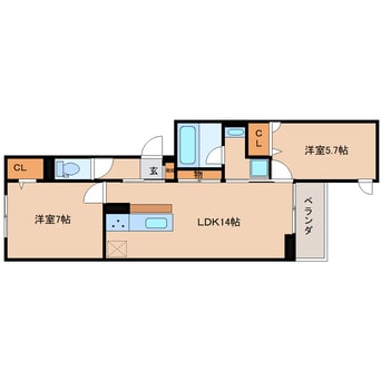 間取図 静岡鉄道静岡清水線/県立美術館前駅 徒歩9分 2階 建築中
