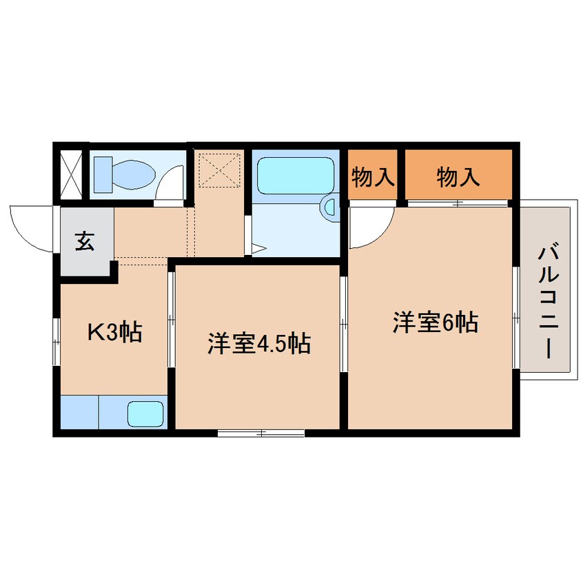 間取図 静岡鉄道静岡清水線/狐ケ崎駅 バス20分忠霊塔前下車:停歩2分 2階 築33年