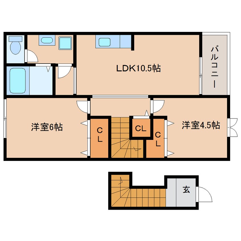 間取図 東海道本線/清水駅 バス14分飯田小学校入口下車:停歩7分 2階 築19年