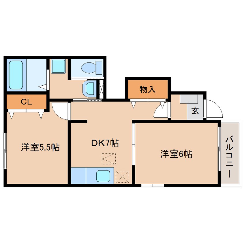 間取図 東海道本線/興津駅 バス7分興津ラセン前下車:停歩4分 1階 築19年