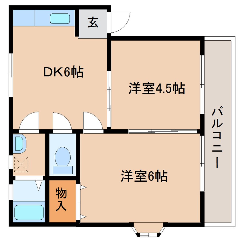 間取図 静岡鉄道静岡清水線/入江岡駅 徒歩1分 2階 築32年