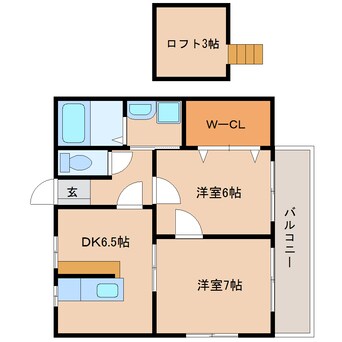 間取図 東海道本線/興津駅 徒歩7分 2階 築19年