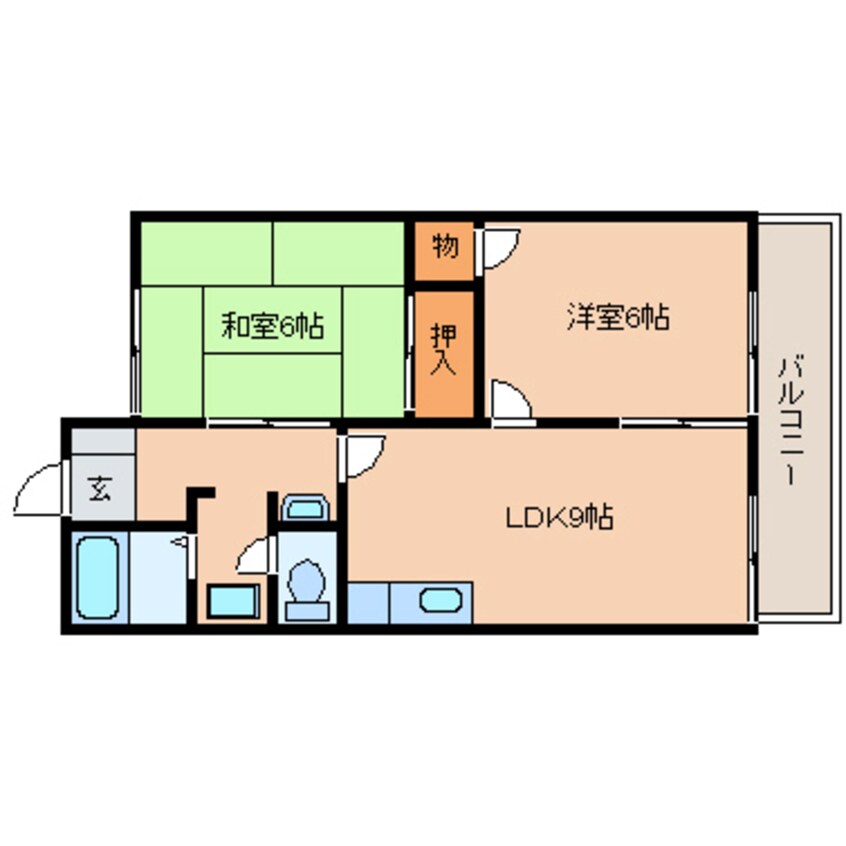 間取図 東海道本線/清水駅 バス17分蜂ケ谷中下車:停歩1分 2階 築29年