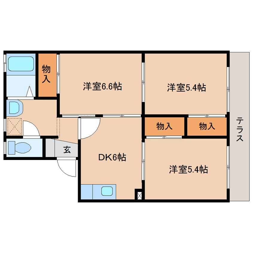 間取図 静岡鉄道静岡清水線/桜橋駅 徒歩9分 1階 築30年