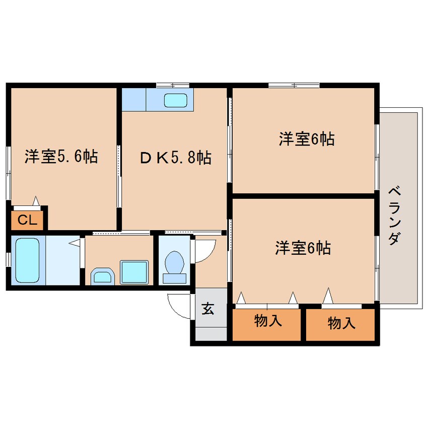 間取図 東海道本線/清水駅 バス17分高部小学校前下車:停歩4分 1階 築22年