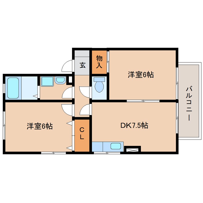 間取図 東海道本線/興津駅 バス8分JA興津支所前下車:停歩4分 1階 築24年