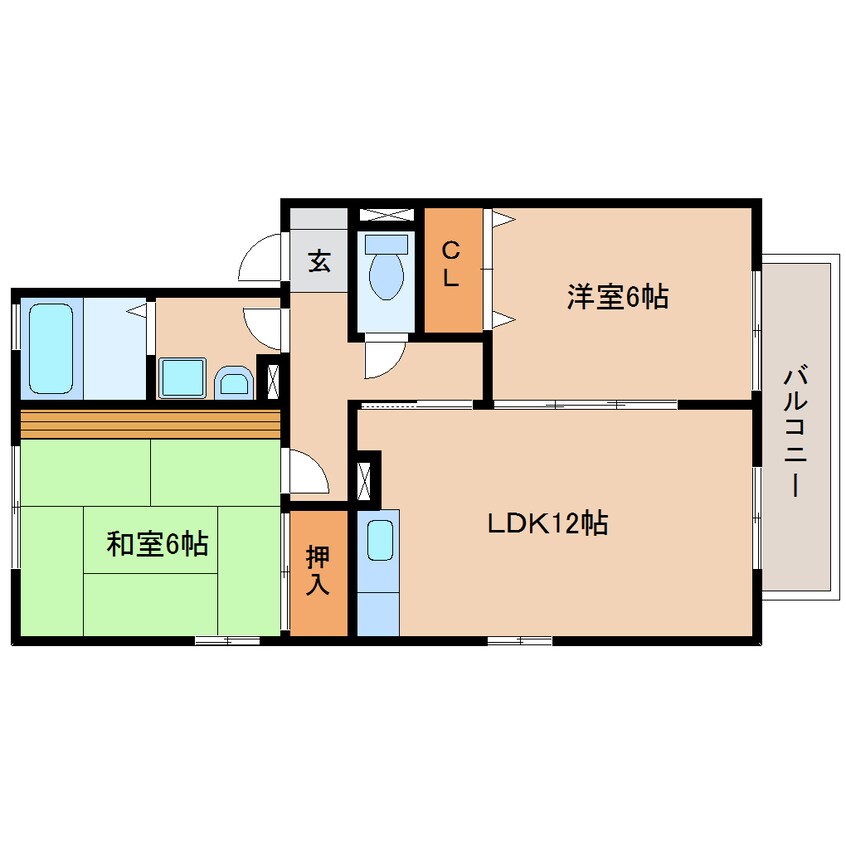 間取図 静岡鉄道静岡清水線/桜橋駅 バス5分神田町下車:停歩1分 1階 築24年