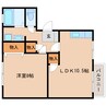 東海道本線/清水駅 徒歩18分 2階 築30年 1LDKの間取り