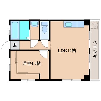 間取図 静岡鉄道静岡清水線/入江岡駅 徒歩8分 2階 築49年