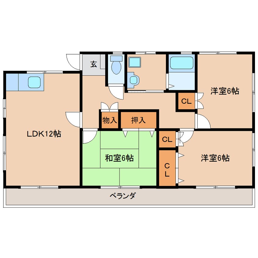 間取図 静岡鉄道静岡清水線/狐ケ崎駅 徒歩6分 2階 築18年