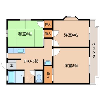 間取図 東海道本線/清水駅 バス9分高橋花の木下車:停歩2分 1階 築32年