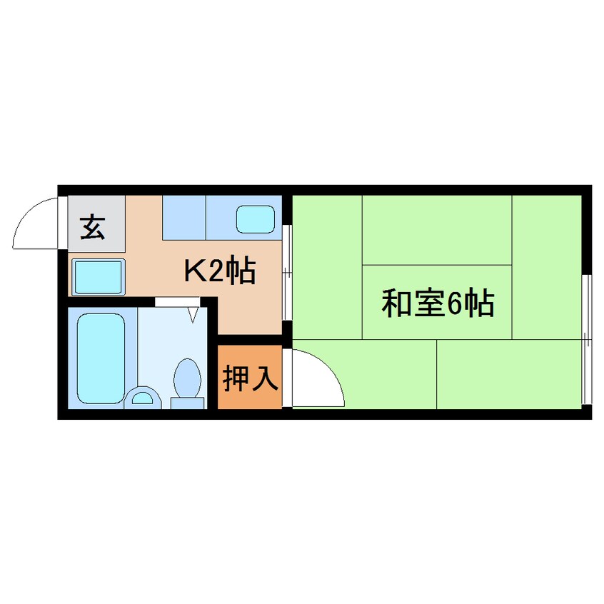 間取図 東海道本線/草薙駅 バス17分龍華寺下車:停歩4分 2階 築34年