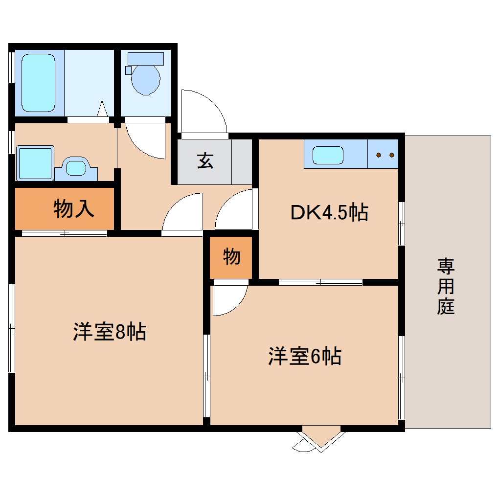 間取り図 静岡鉄道静岡清水線/狐ケ崎駅 徒歩10分 1階 築34年