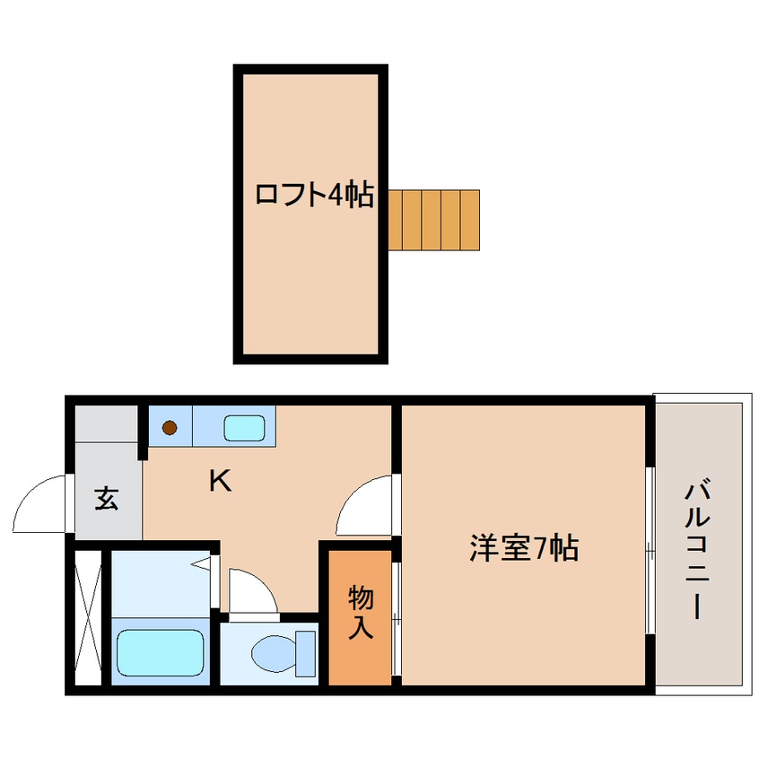 間取図 東海道本線/清水駅 徒歩10分 4階 築29年