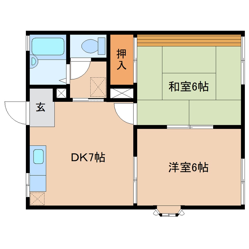 間取図 東海道本線/清水駅 バス11分松花下車:停歩4分 1階 築35年