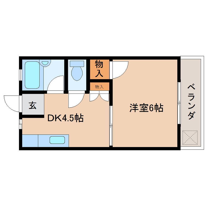 間取図 東海道本線/清水駅 バス14分村松下車:停歩4分 2階 築36年