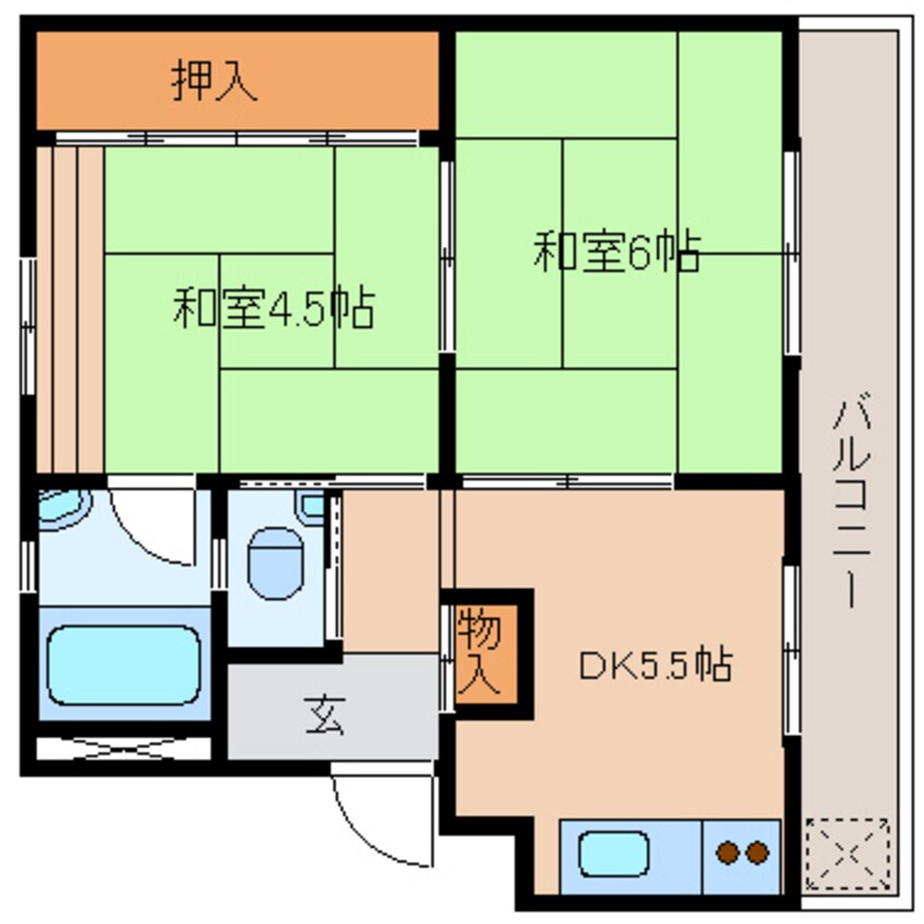 間取図 静岡鉄道静岡清水線/桜橋駅 徒歩19分 3階 築55年