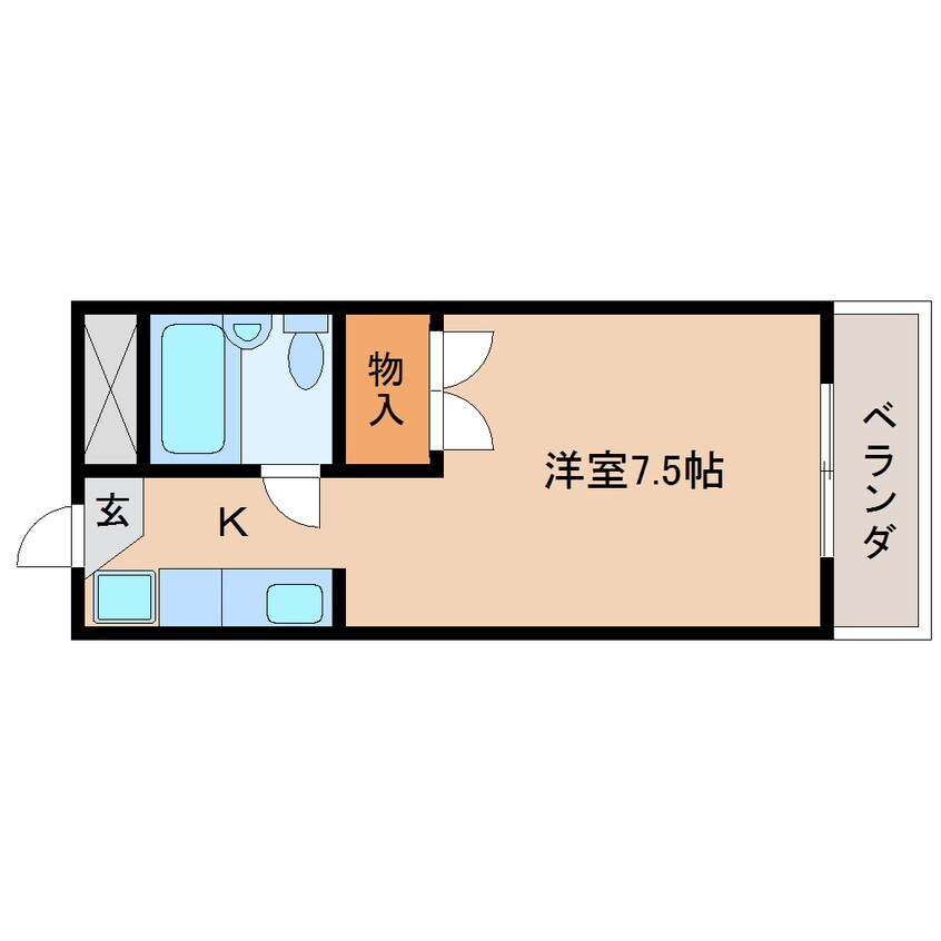 間取図 静岡鉄道静岡清水線/新清水駅 バス8分梅蔭寺下車:停歩3分 1階 築37年