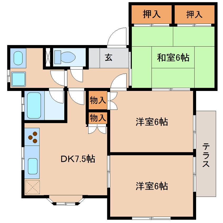 間取図 静岡鉄道静岡清水線/狐ケ崎駅 徒歩17分 1階 築27年