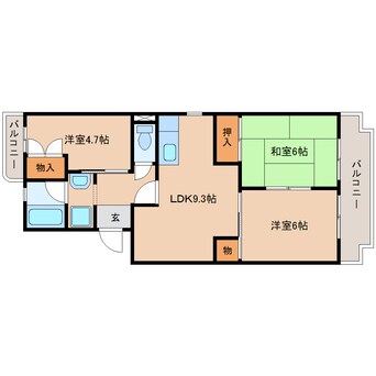 間取図 静岡鉄道静岡清水線/桜橋駅 バス4分堂林2丁目下車:停歩7分 1階 築36年