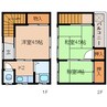 東海道本線/興津駅 徒歩7分 1-2階 築51年 3Kの間取り