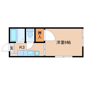 間取図 静岡鉄道静岡清水線/桜橋駅 徒歩22分 2階 築36年