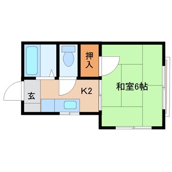 間取図 静岡鉄道静岡清水線/桜橋駅 徒歩11分 1階 築36年