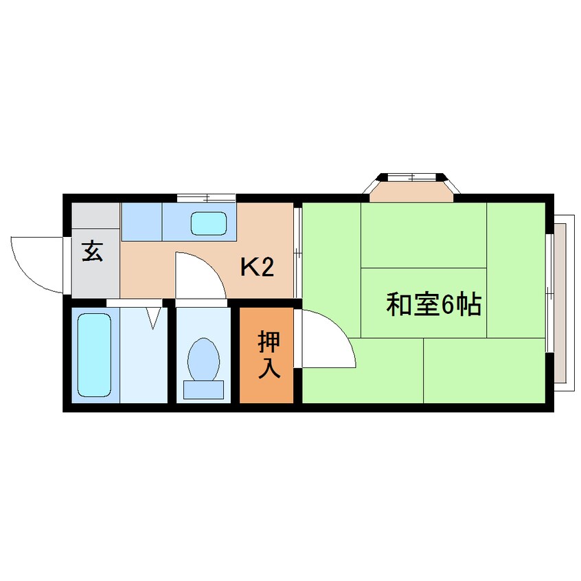 間取図 静岡鉄道静岡清水線/桜橋駅 徒歩11分 1階 築36年