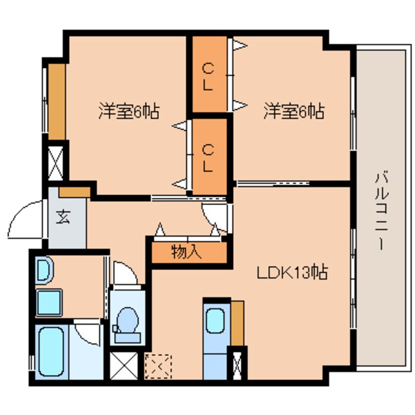 間取図 東海道本線/清水駅 徒歩8分 4階 築17年