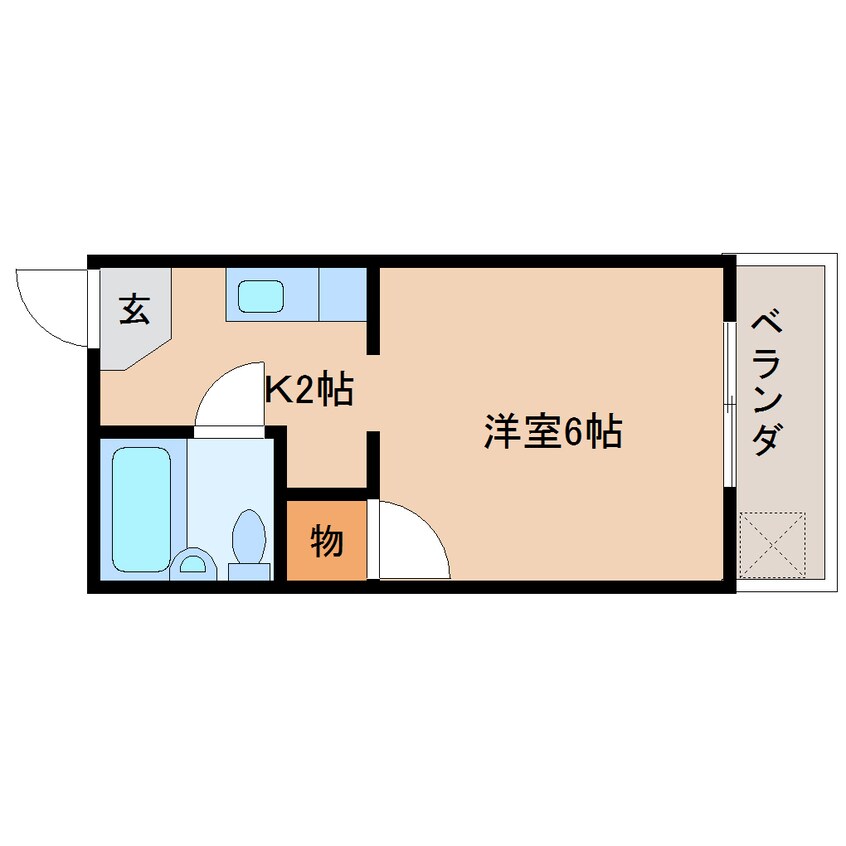 間取図 静岡鉄道静岡清水線/新清水駅 徒歩13分 2階 築35年