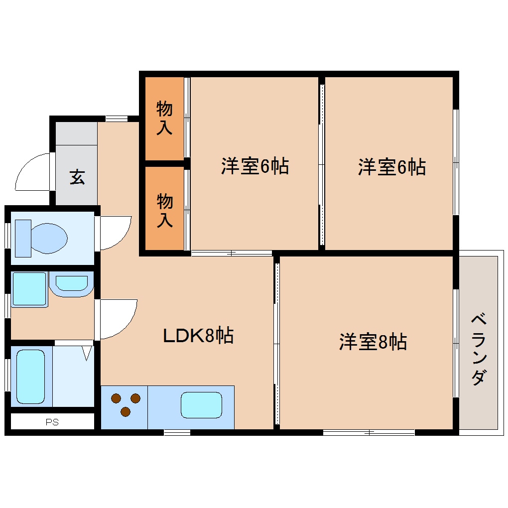 間取り図 東海道本線/清水駅 徒歩22分 2階 築31年