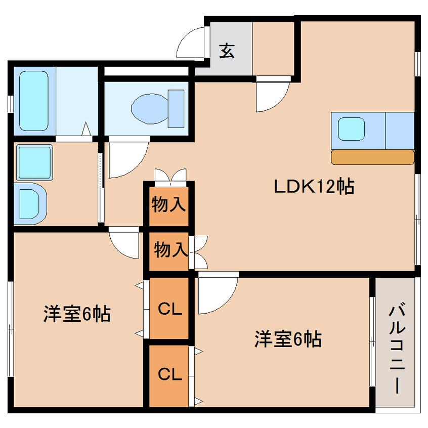 間取図 東海道本線/清水駅 バス18分旭ヶ丘下車:停歩2分 2階 築20年