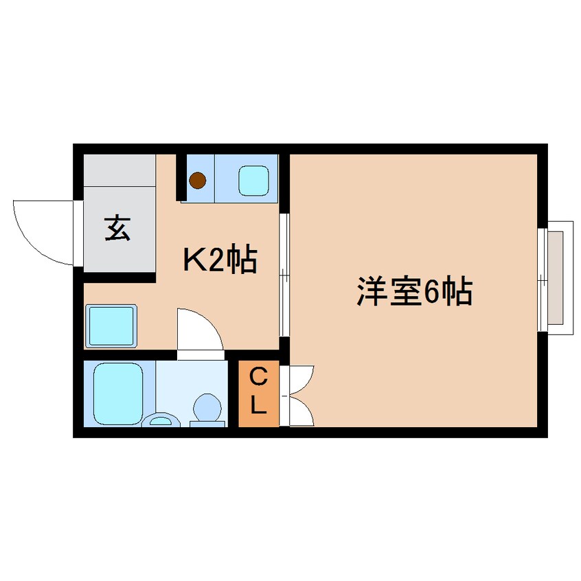 間取図 静岡鉄道静岡清水線/狐ケ崎駅 徒歩9分 1階 築35年