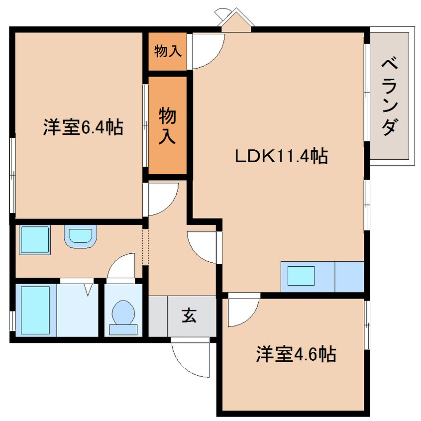 間取図 東海道本線/清水駅 バス13分飯田小学校入口下車:停歩3分 2階 築31年