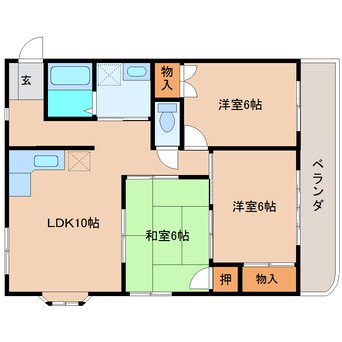 間取図 東海道本線/清水駅 バス18分高部小学校前下車:停歩3分 1階 築31年