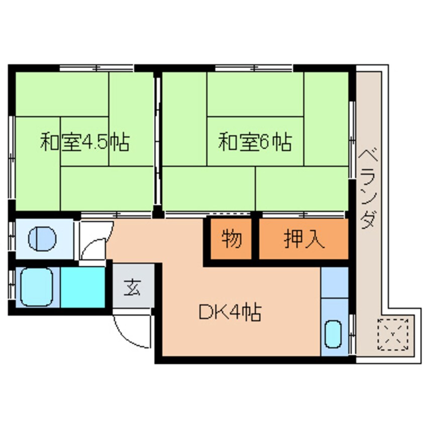 間取図 静岡鉄道静岡清水線/桜橋駅 徒歩23分 3階 築54年