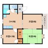 東海道本線/清水駅 バス:17分:停歩3分 2階 築34年 3DKの間取り