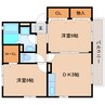 東海道本線/清水駅 バス:5分:停歩6分 2階 築21年 2DKの間取り