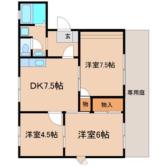 間取図 静岡鉄道静岡清水線/桜橋駅 徒歩10分 1階 築33年