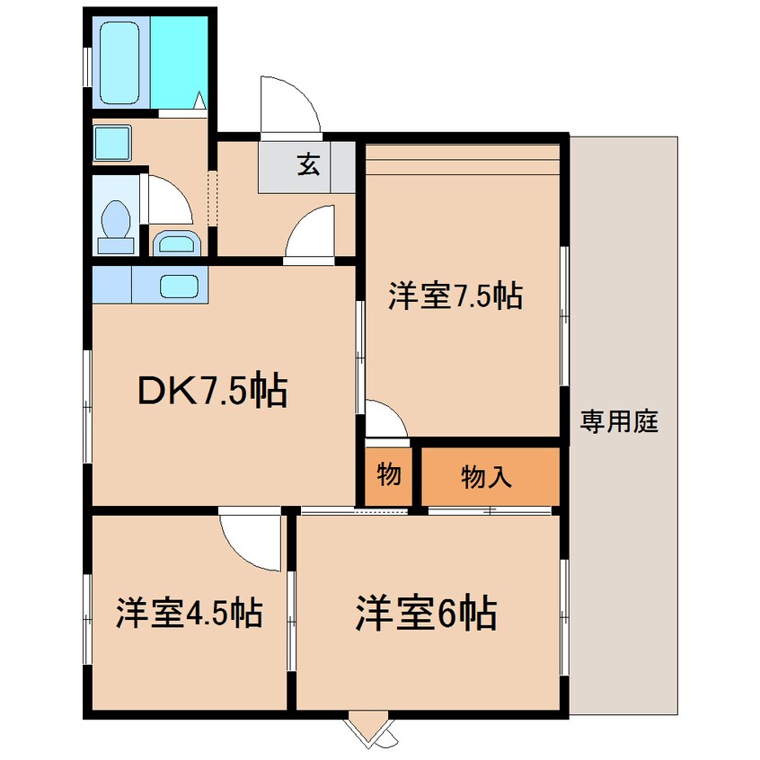 間取図 静岡鉄道静岡清水線/桜橋駅 徒歩10分 1階 築33年