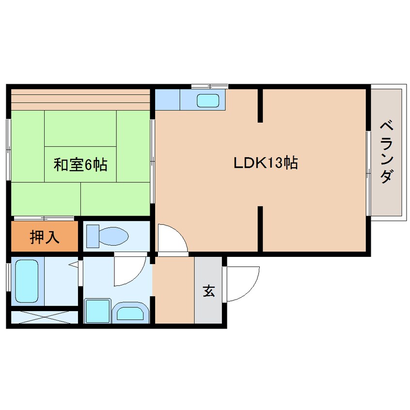 間取図 東海道本線/清水駅 徒歩13分 1階 築30年