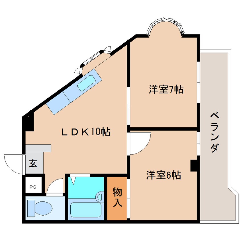 間取図 東海道本線/清水駅 バス11分高橋下車:停歩1分 3階 築34年